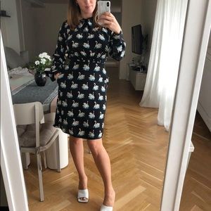 A Stella Mc Cartney dress in silk. A very cute design with swans. Wore One time